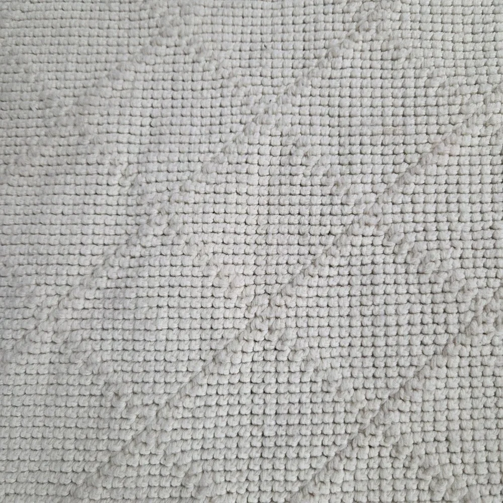Vintage Crocheted Cream Diamond Stitch Throw Farmhouse Blanket Fringed‎ Cozy